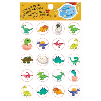 Set stickere pentru masca protectie - Dinozauri Set stickere pentru masca protectie - Dinozauri