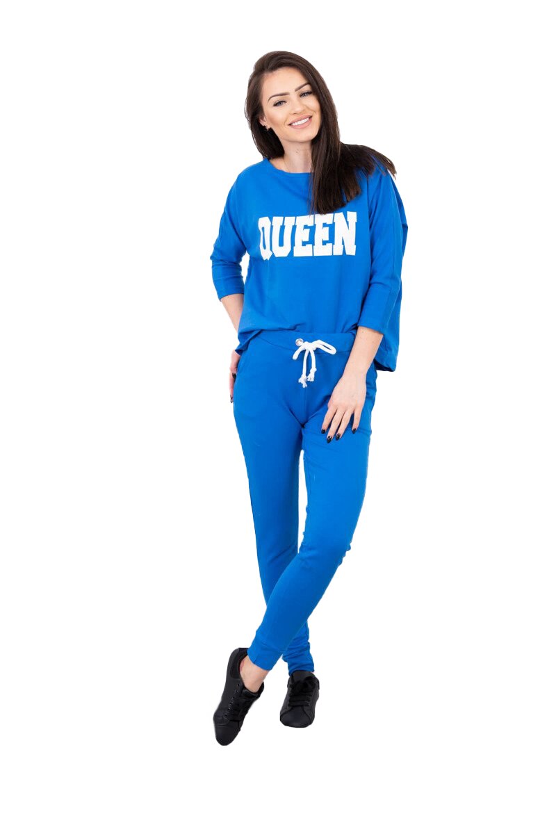 Compleu casual-sport Queen, bumbac, Albastru, One Size