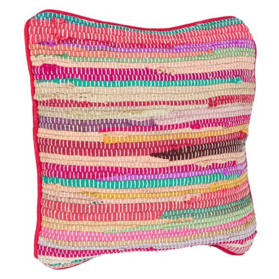 Perna decorativa, Zola®, model tesut multicolor, cu dungulite, 40 x 40 cm