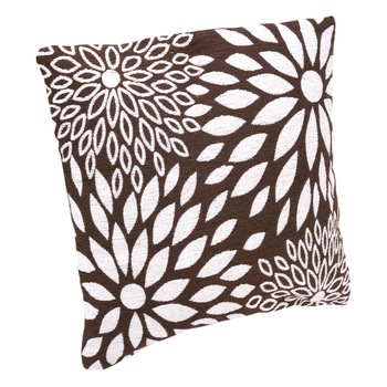 Perna patrata din material, model floral,culoarea alb cu maro, 10 cm grosime Perna patrata din material, model floral,culoarea alb cu maro, 10 cm grosime
