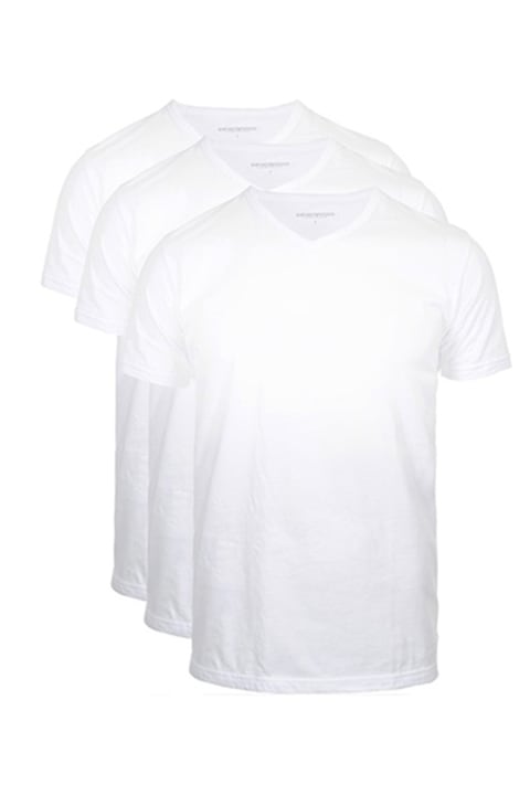 Комплект мъжки тениски Emporio Armani ARM-T-VNK-3PK-M-WT-L, 3 pack, V-образно деколте, Бял, L