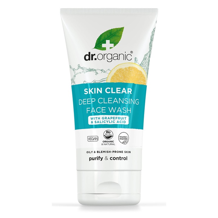 Demachiant pentru curatarea profunda a fetei 5 in 1 Dr Organic 125 ml