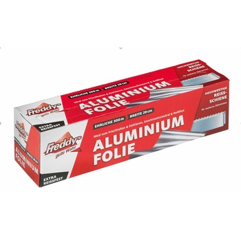 Folie aluminiu Freddy 200 m x 44 cm, 11 microni Folie aluminiu Freddy 200 m x 44 cm, 11 microni