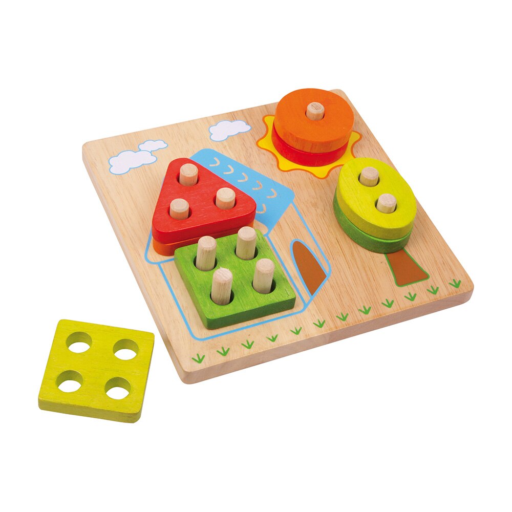 Joc din lemn, Small Foot, Sortare forme, Multicolor