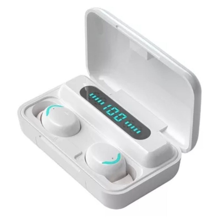 Casti wireless, Planet Tech, Bluetooth 5.0, TWS, Alb