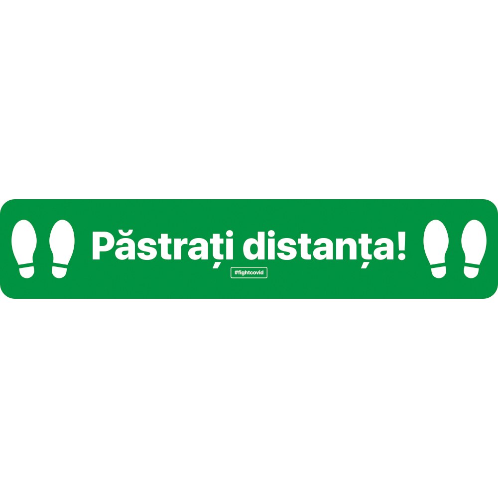 Autocolant distantare Covid-19, ADL5, linie, verde, 50 x 10 cm