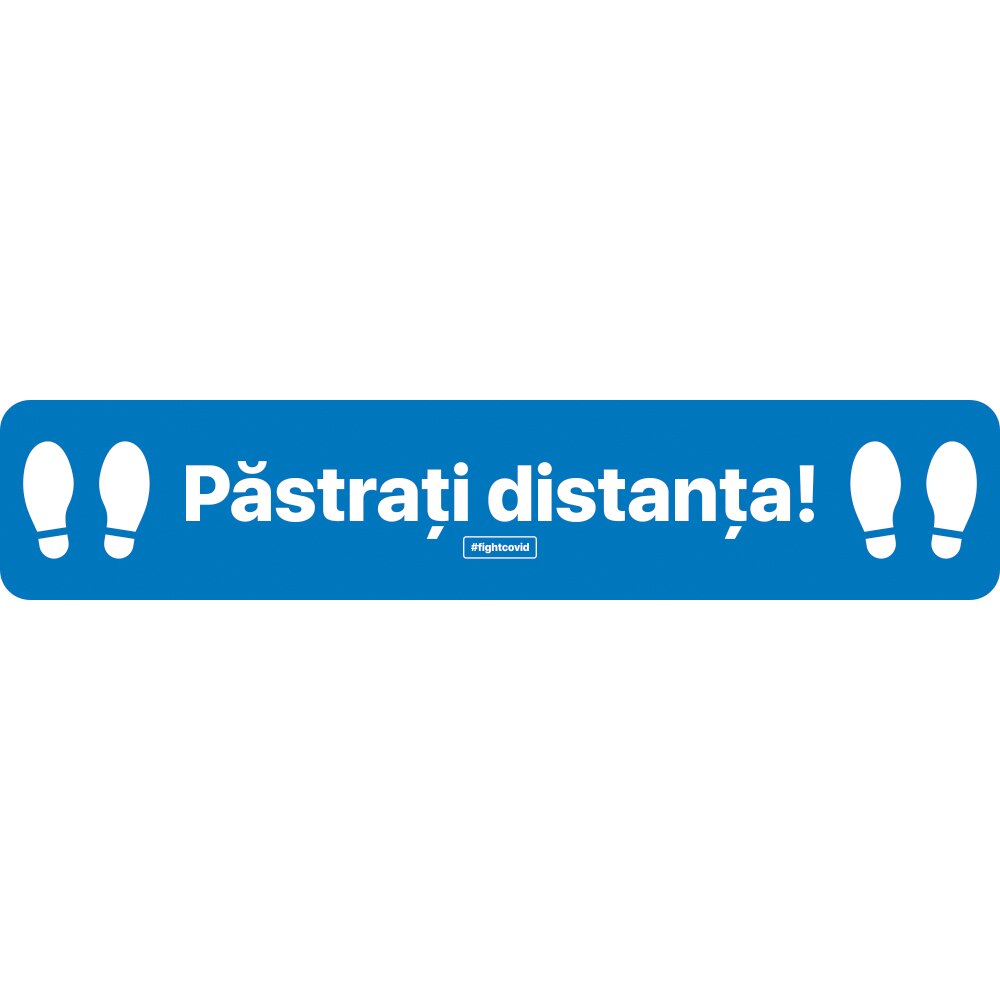 Autocolant distantare Covid-19, ADL5, linie, albastru, 50 x 10 cm