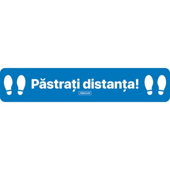 Autocolant distantare Covid-19, ADL5, linie, albastru, 50 x 10 cm Autocolant distantare Covid-19, ADL5, linie, albastru, 50 x 10 cm