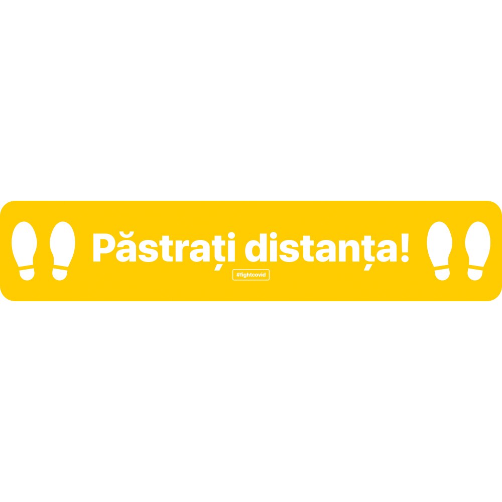 Autocolant distantare Covid-19, ADL5, linie, galben, 50 x 10 cm