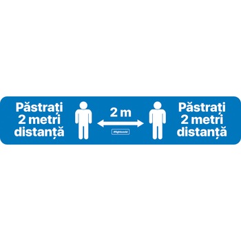Autocolant distantare Covid-19, ADL4, linie, albastru, 50 x 10 cm Autocolant distantare Covid-19, ADL4, linie, albastru, 50 x 10 cm