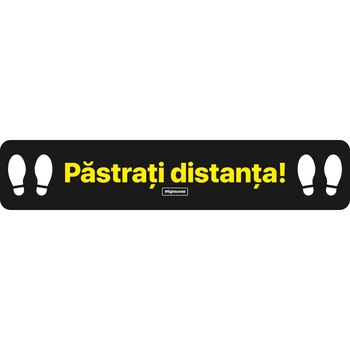Autocolant distantare Covid-19, ADL5, linie, negru, 50 x 10 cm Autocolant distantare Covid-19, ADL5, linie, negru, 50 x 10 cm