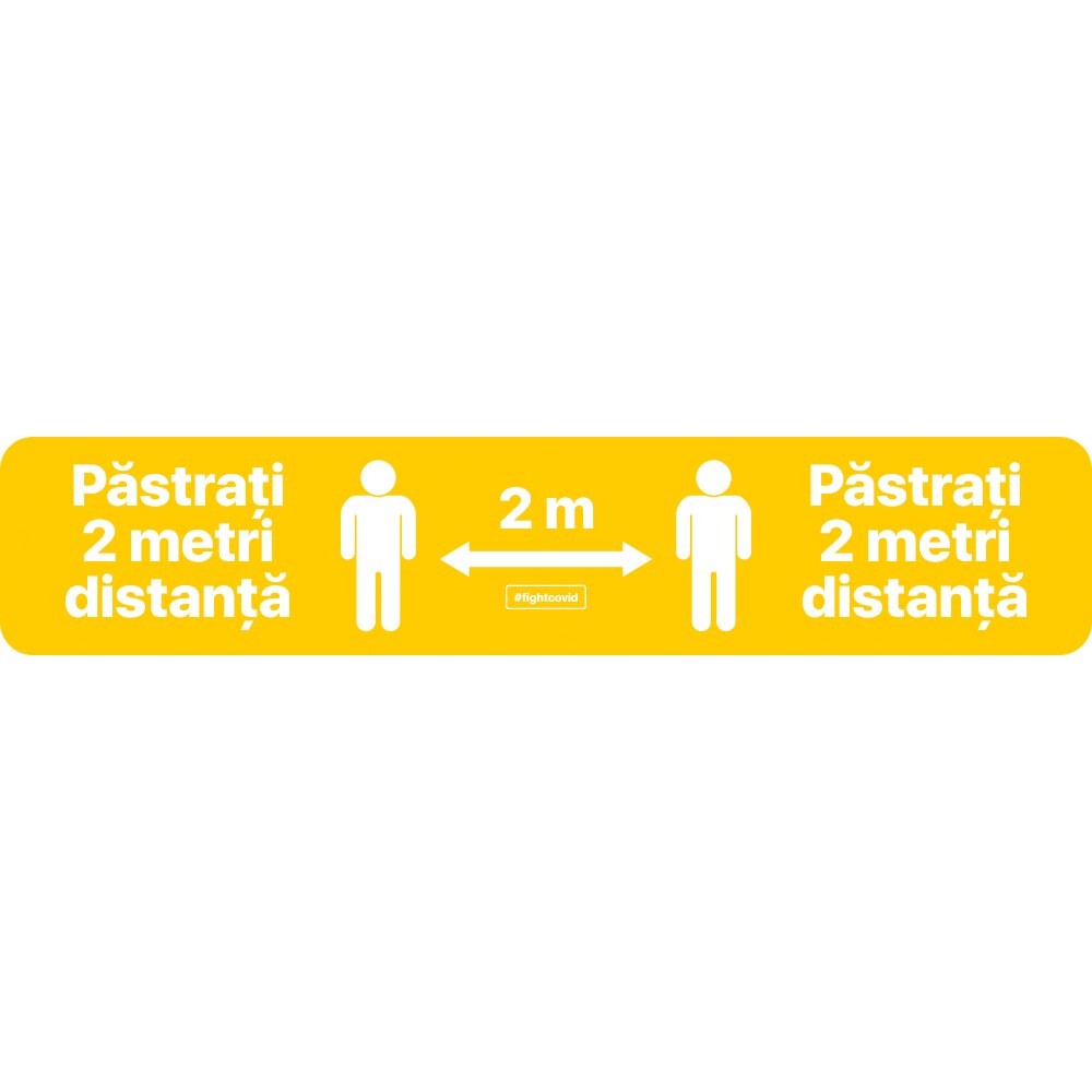 Autocolant distantare Covid-19, ADL4, linie, galben, 50 x 10 cm