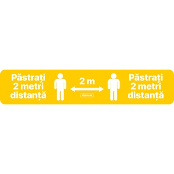 Autocolant distantare Covid-19, ADL4, linie, galben, 50 x 10 cm Autocolant distantare Covid-19, ADL4, linie, galben, 50 x 10 cm