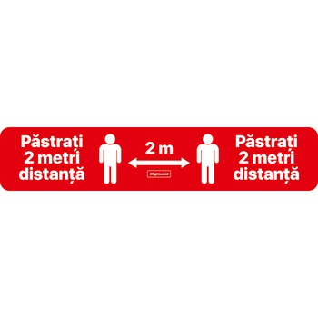 Autocolant distantare Covid-19, ADL4, linie, rosu, 50 x 10 cm Autocolant distantare Covid-19, ADL4, linie, rosu, 50 x 10 cm