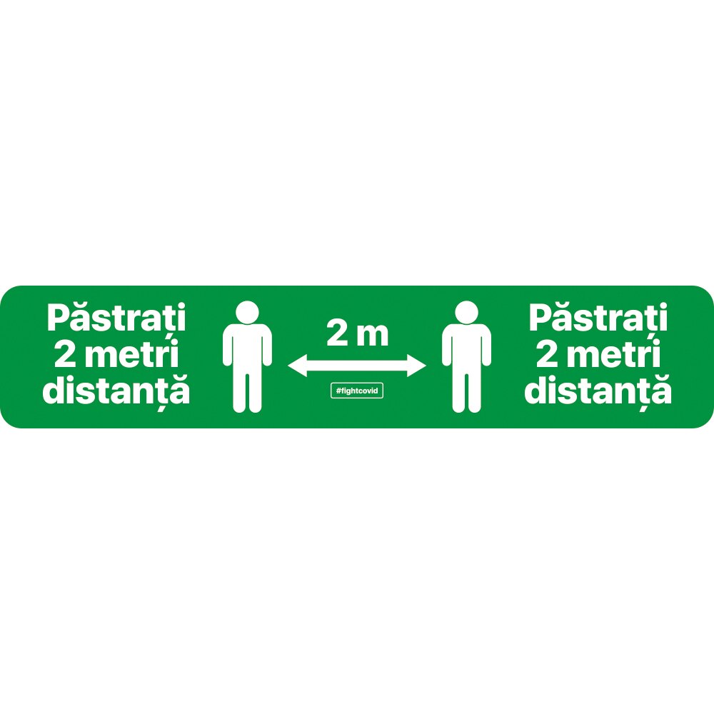 Autocolant distantare Covid-19, ADL4, linie, verde, 50 x 10 cm