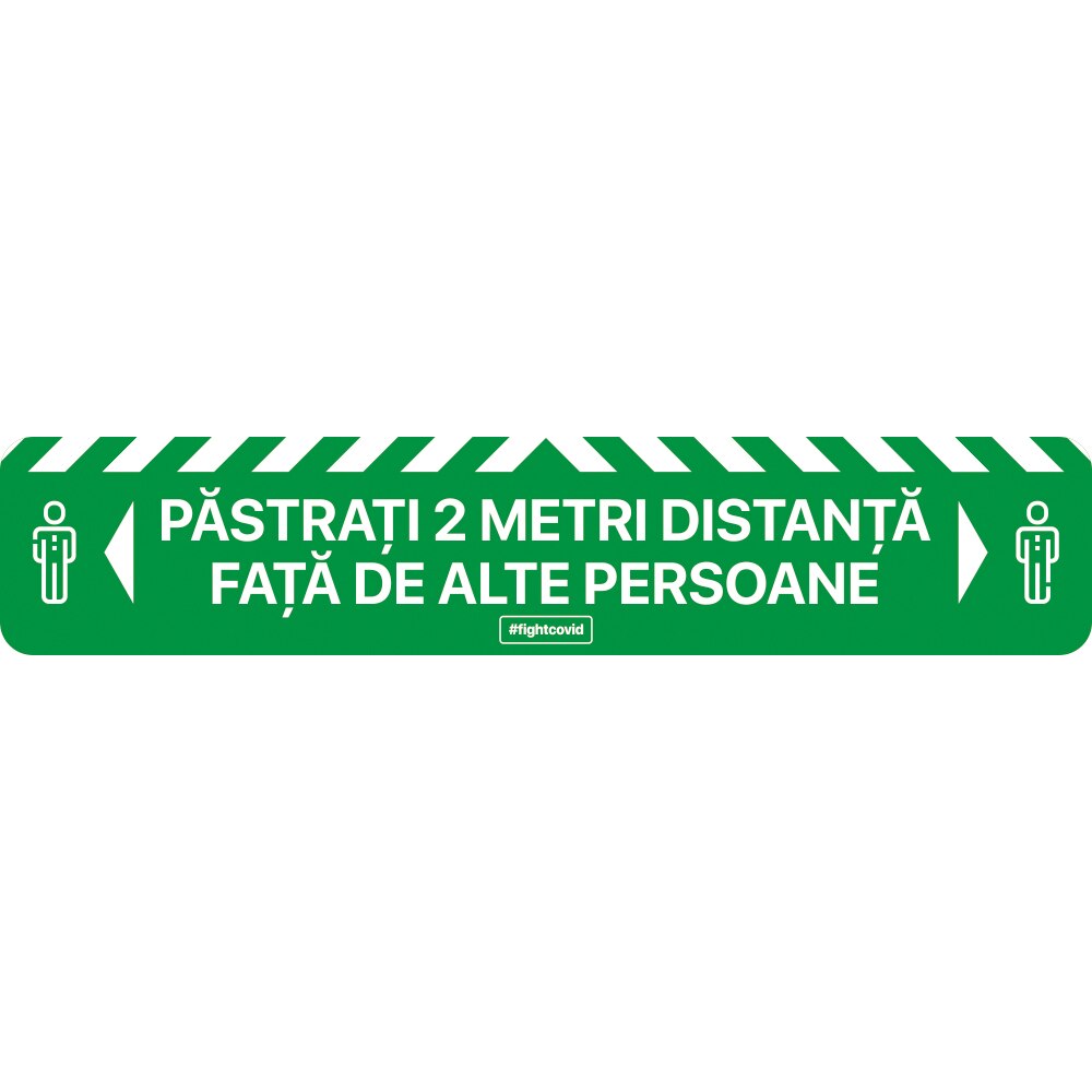 Autocolant distantare Covid-19, ADL3, linie, verde, 50 x 10 cm