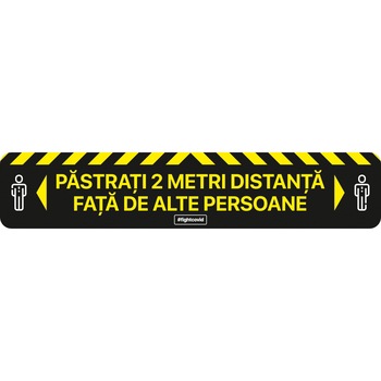 Autocolant distantare Covid-19, ADL3, linie, negru, 50 x 10 cm Autocolant distantare Covid-19, ADL3, linie, negru, 50 x 10 cm