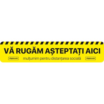 Autocolant distantare Covid-19, ADL2, linie, galben, 50 x 10 cm Autocolant distantare Covid-19, ADL2, linie, galben, 50 x 10 cm