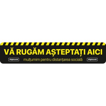 Autocolant distantare Covid-19, ADL2, linie, negru, 50 x 10 cm Autocolant distantare Covid-19, ADL2, linie, negru, 50 x 10 cm