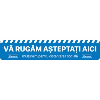 Autocolant distantare Covid-19, ADL2, linie, albastru, 50 x 10 cm Autocolant distantare Covid-19, ADL2, linie, albastru, 50 x 10 cm