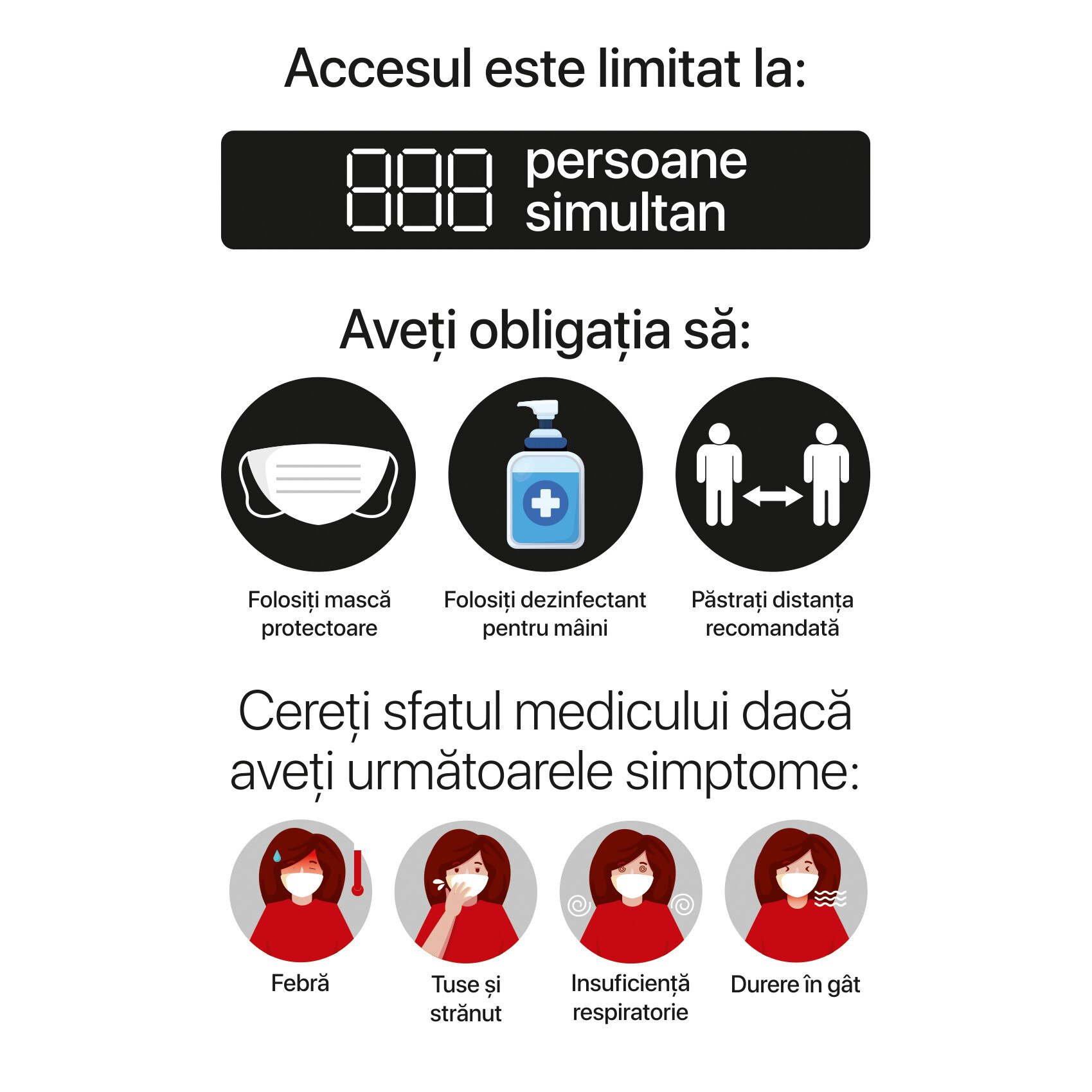 Autocolant acces limitat, alb, A4