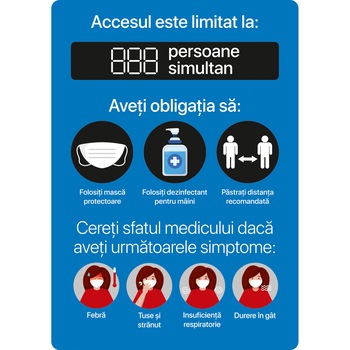 Autocolant acces limitat, albastru, A4 Autocolant acces limitat, albastru, A4