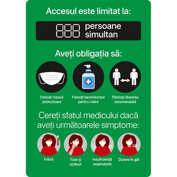 Autocolant acces limitat, verde, A4 Autocolant acces limitat, verde, A4