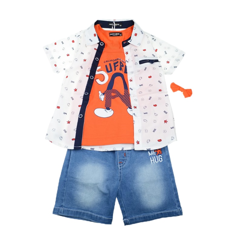 Compleu 4 piese pentru baieti Happy House JF-1829P1, Multicolor