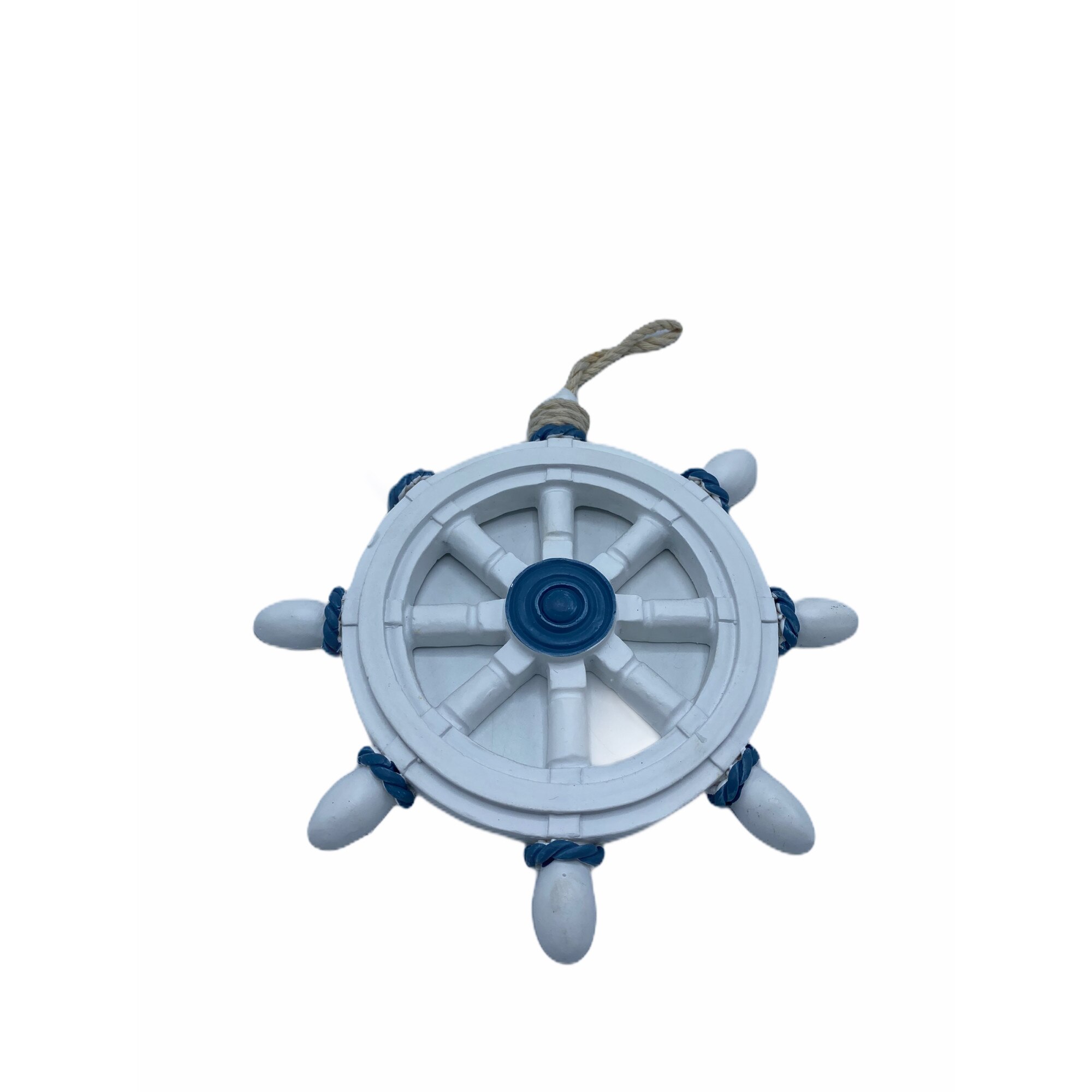 Decoratiune Atelier carma, Piatra, Alb - Albastru, 16 cm