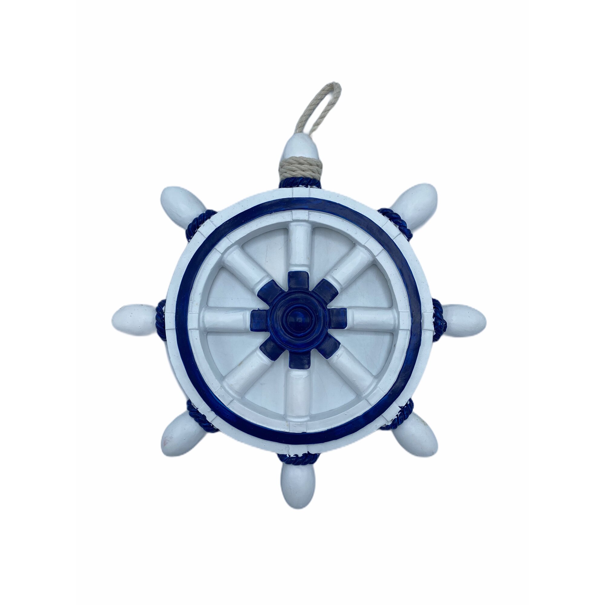 Decoratiune Atelier carma, Piatra, Alb - Albastru, 25 cm