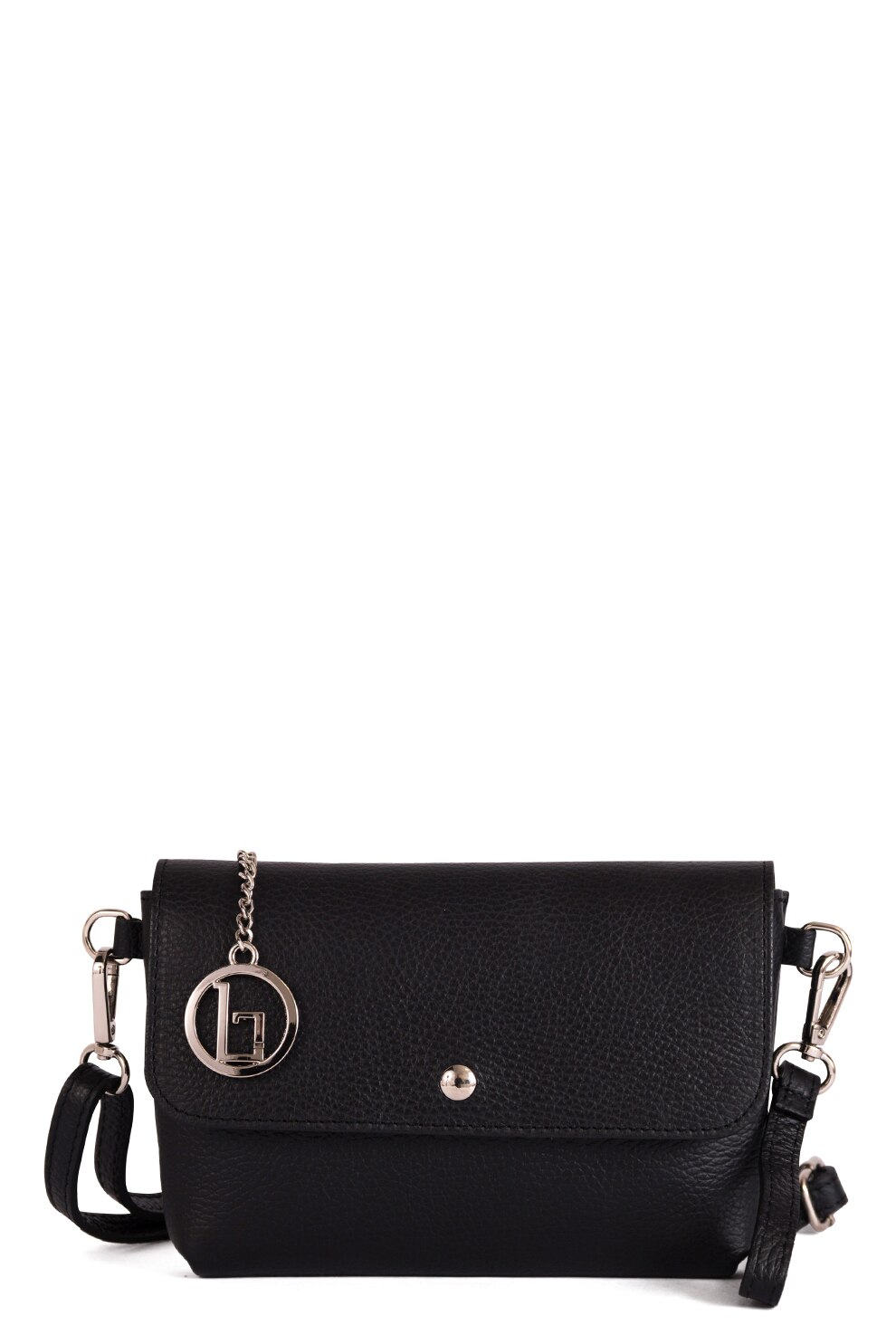 Lia Biassoni, Geanta crossbody de piele Piave, Negru