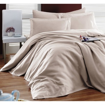 Cuvertura subtire bumbac 100%, 160 x 230 cm, Eponj Home, Casuel Sand Cuvertura subtire bumbac 100%, 160 x 230 cm, Eponj Home, Casuel Sand