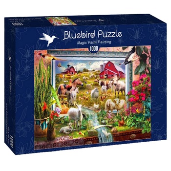 Puzzle Bluebird - Magic farm painting, 1000 piese Puzzle Bluebird - Magic farm painting, 1000 piese
