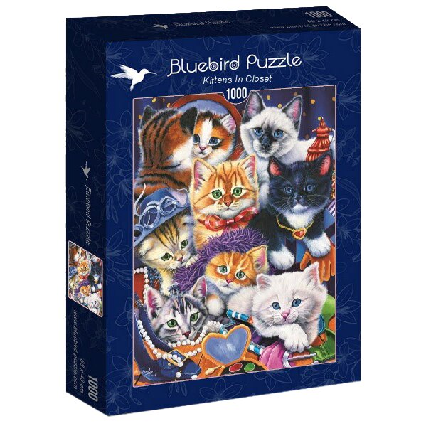 Puzzle Bluebird - Kittens in closet, 1000 piese
