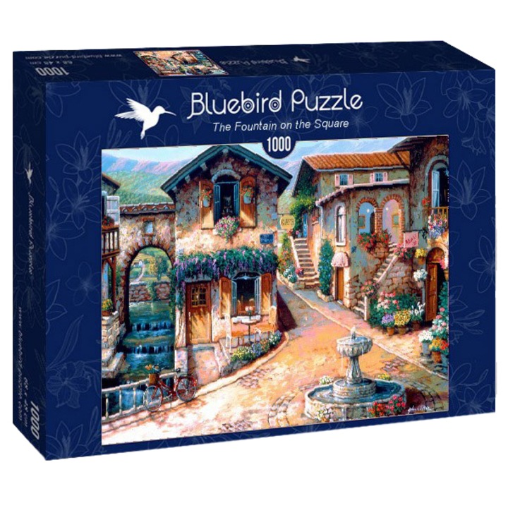 Puzzle Bluebird - The fountain on the square, 1000 piese