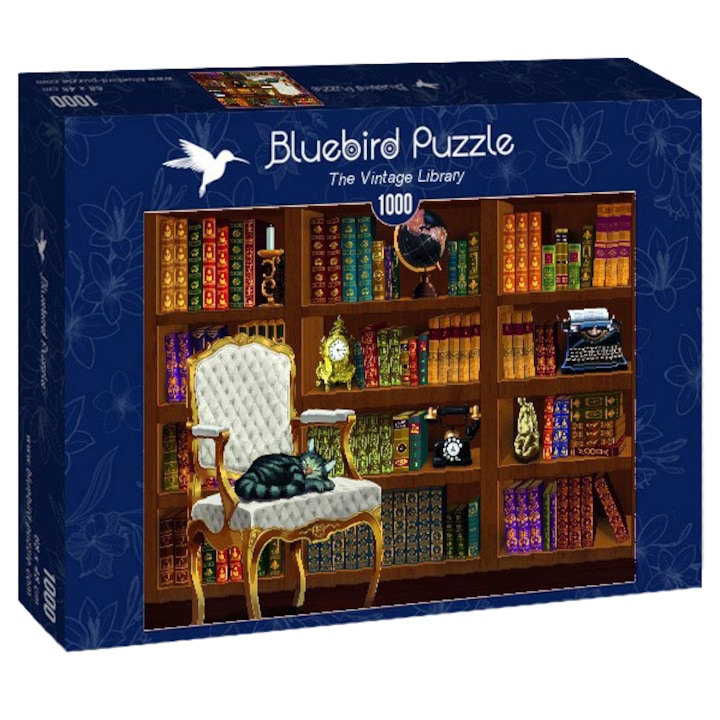 Пъзел Bluebird - The vintage library, 1000 части