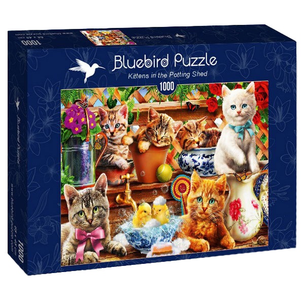 Puzzle Bluebird - Kittens in the potting shed, 1000 piese