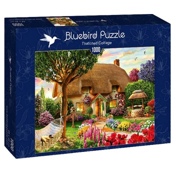 Puzzle Bluebird - Adrian Chesterman, Thatched cottage, 1000 piese Puzzle Bluebird - Adrian Chesterman, Thatched cottage, 1000 piese