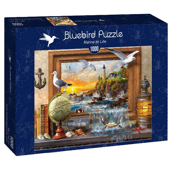 Puzzle Bluebird - Dominic Davison, Marine to life, 1000piese