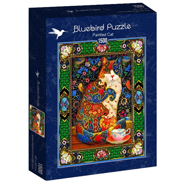 Puzzle Bluebird - Painted cat, 1500 piese