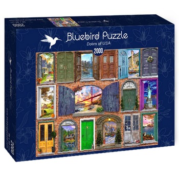 Puzzle Bluebird - Dominic Davison, Doors of USA, 2000 piese Puzzle Bluebird - Dominic Davison, Doors of USA, 2000 piese