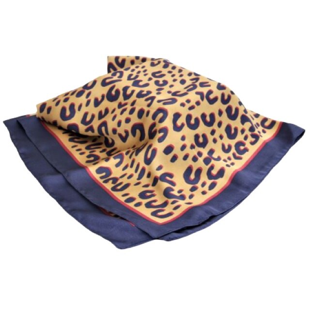 Esarfa Caza Pelletteria imprimeu animal print bleumarin
