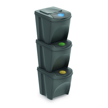 Set 3 buc cosuri de gunoi pentru colectare selectiva  Set 3 buc cosuri de gunoi pentru colectare selectiva