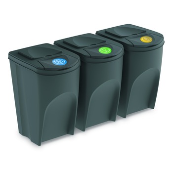 Set 3 buc cosuri de gunoi pentru colectare selectiva  Set 3 buc cosuri de gunoi pentru colectare selectiva