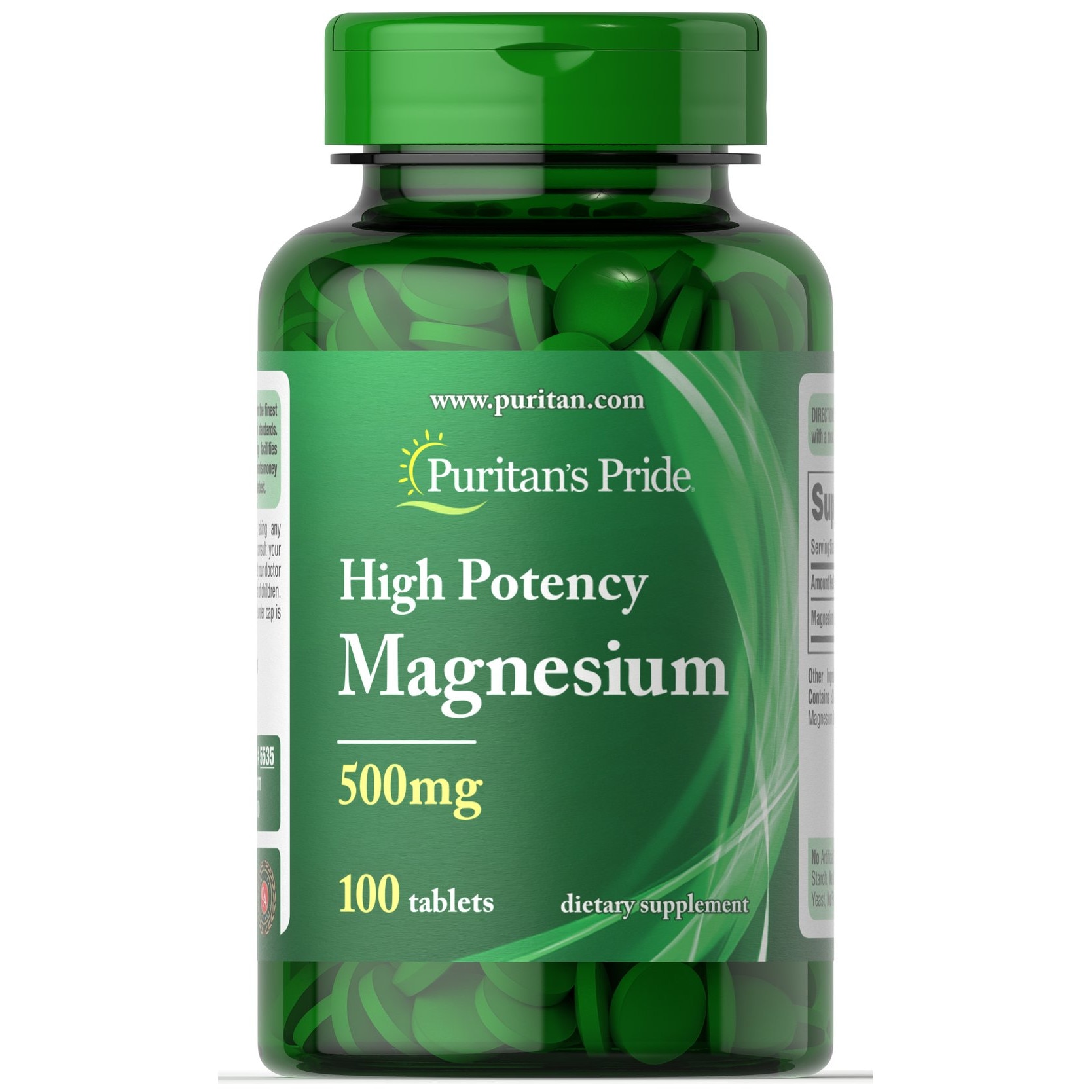 Suplimente nutritive Puritan's Pride High Potency Magnesium 500 mg, 100 tablete
