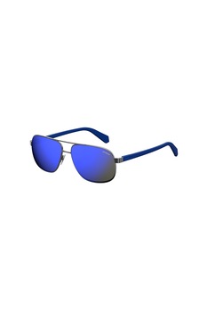 Polaroid, Ochelari de soare unisex aviator, cu lentile polarizate, Argintiu/Albastru, 60-14-145 Standard Polaroid, Ochelari de soare unisex aviator, cu lentile polarizate, Argintiu/Albastru, 60-14-145 Standard