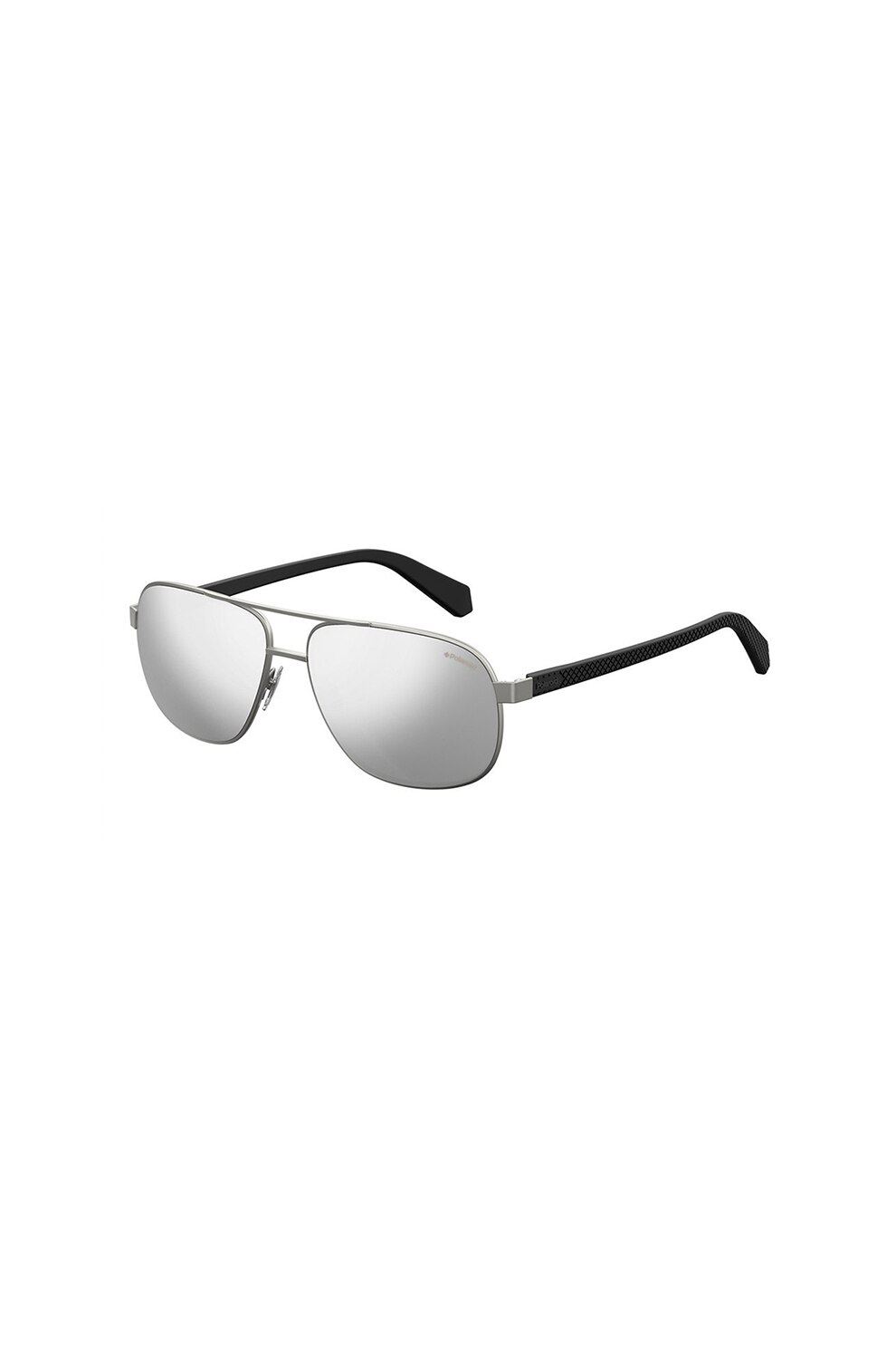 Polaroid, Ochelari de soare unisex aviator, cu lentile polarizate, Argintiu/Negru, 60-14-145 Standard