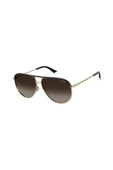 Polaroid, Ochelari de soare aviator unisex cu lentile polarizate, Auriu deschis/Negru, 61-13-145 Standard Polaroid, Ochelari de soare aviator unisex cu lentile polarizate, Auriu deschis/Negru, 61-13-145 Standard