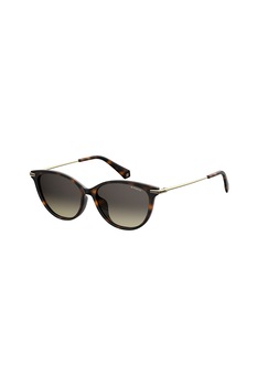 Polaroid, Ochelari de soare cu lentile polarizate si brate metalice, Maro/Auriu deschis, 54-15-145 Standard Polaroid, Ochelari de soare cu lentile polarizate si brate metalice, Maro/Auriu deschis, 54-15-145 Standard