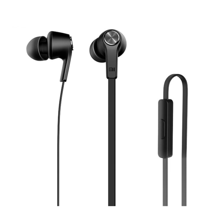 XIAOMI IN EAR fülhallgató SZTEREO, 3.5mm jack, mikrofon, felvevő gomb, Fekete